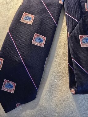 Smithsonian Institution Men's Blue 24 Cent Inverted Jenny Postage Stamp Necktie